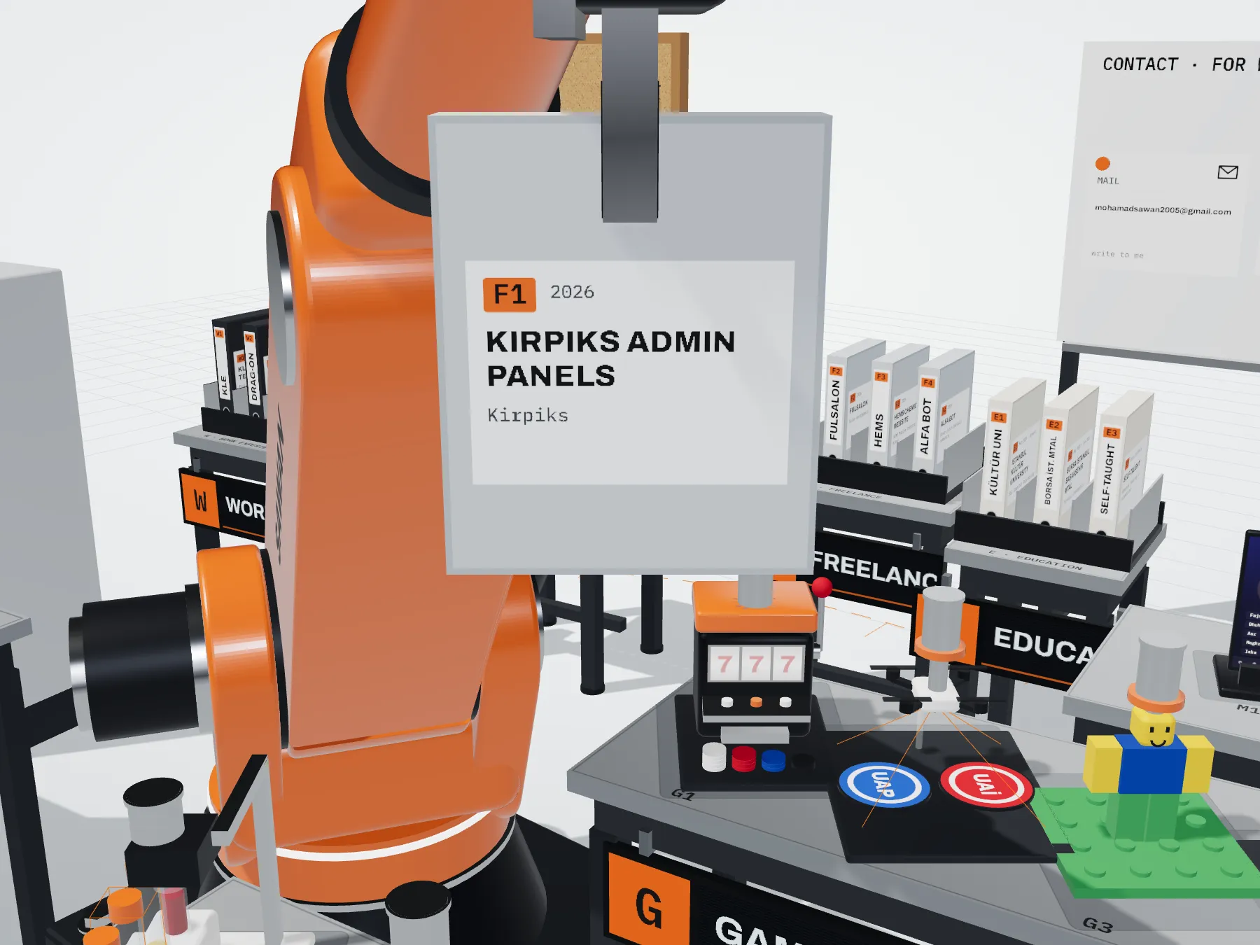Scale model: Kirpiks admin panels